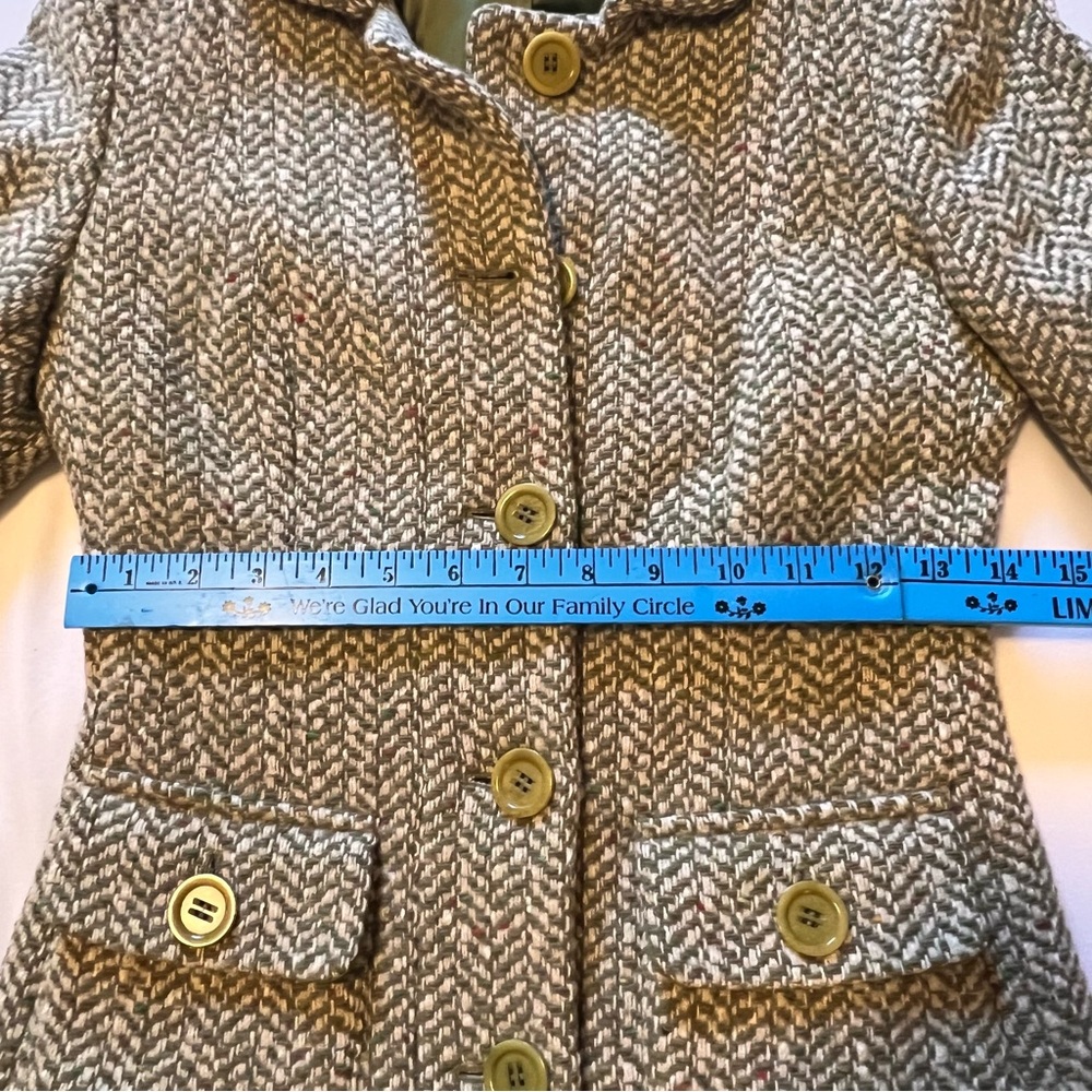 Weekend Max Mara Wool Tweed Blazer Jacket Herringbone Tailored Fitted Size 2 - Picture 14 of 16